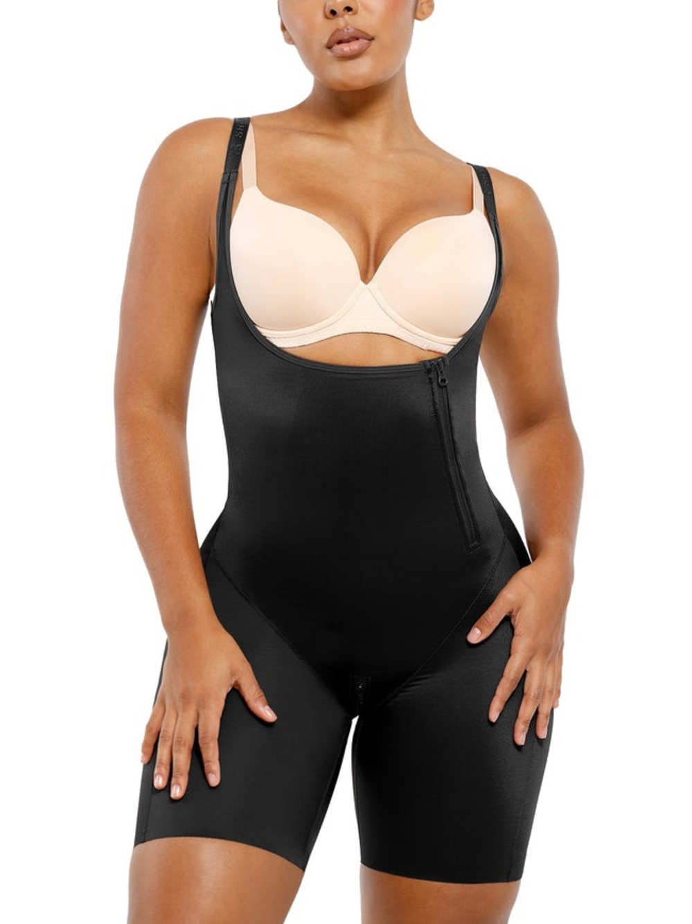 Shapellx Full Body Shapewear Bodysuit Womens Medium Black Waist Trainer